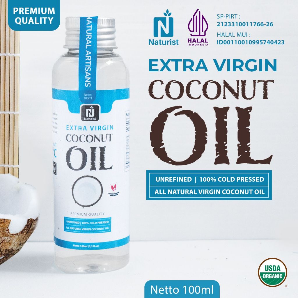 

NATURIST VCO 100ml / Minyak Kelapa Murni / Extra Virgin Coconut Oil / Coconut Oil / Evco Organik