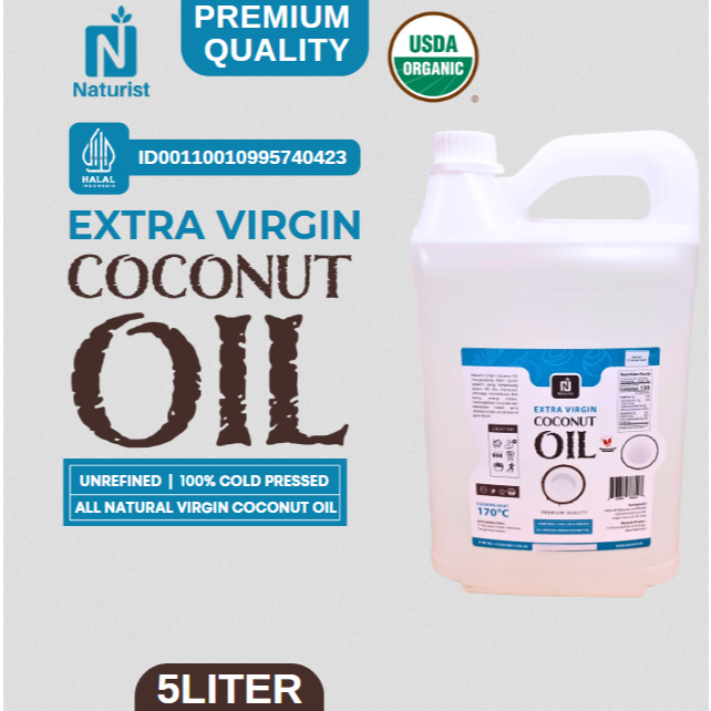 

NATURIST VCO 5 Liter Minyak Kelapa Murni / Extra Virgin Coconut Oil / Coconut Oil Minyak VCO 5000ML