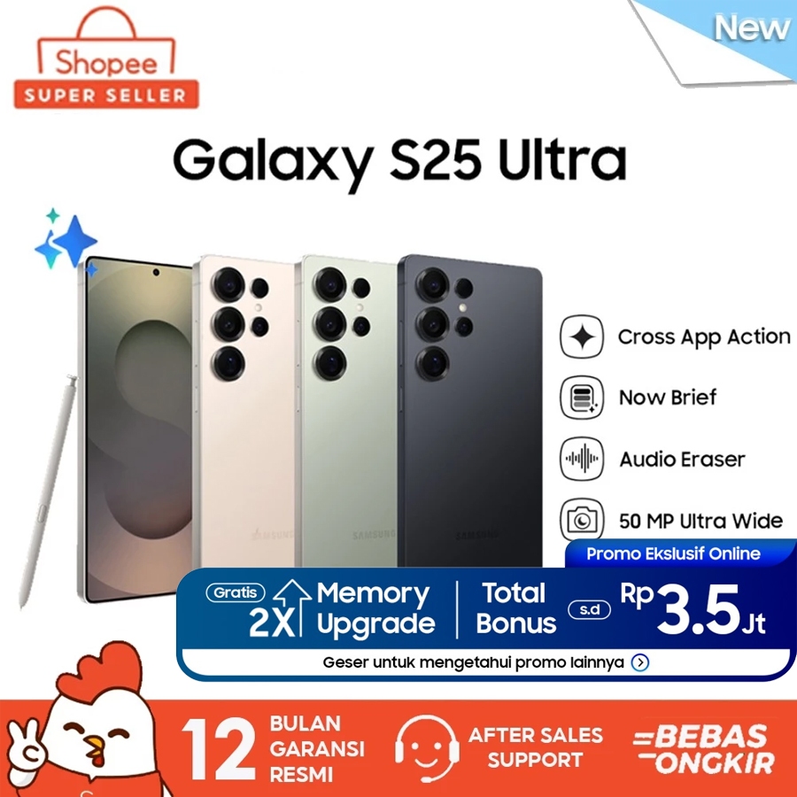 Samsung Galaxy S25 Ultra 12/1TB 12/512GB Snapdragon 8 Elite Garansi Resmi SEIN