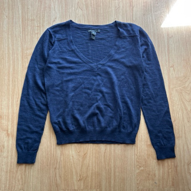 Cardigan 82 navy biru cobalt cropped crop sweater v neck kardigan Rajut Tipis Knit cewek girl outerw