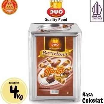 

1 kaleng 4kg astor Barcelona twist coklat