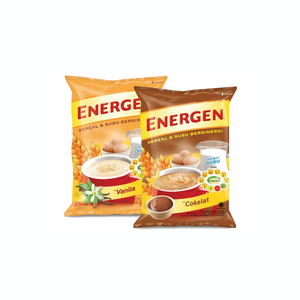 

Sereal Energen Vanilla / Cokelat Sereal Susu Bergizi Bernutrisi 1 Renteng 10 pcs 35g