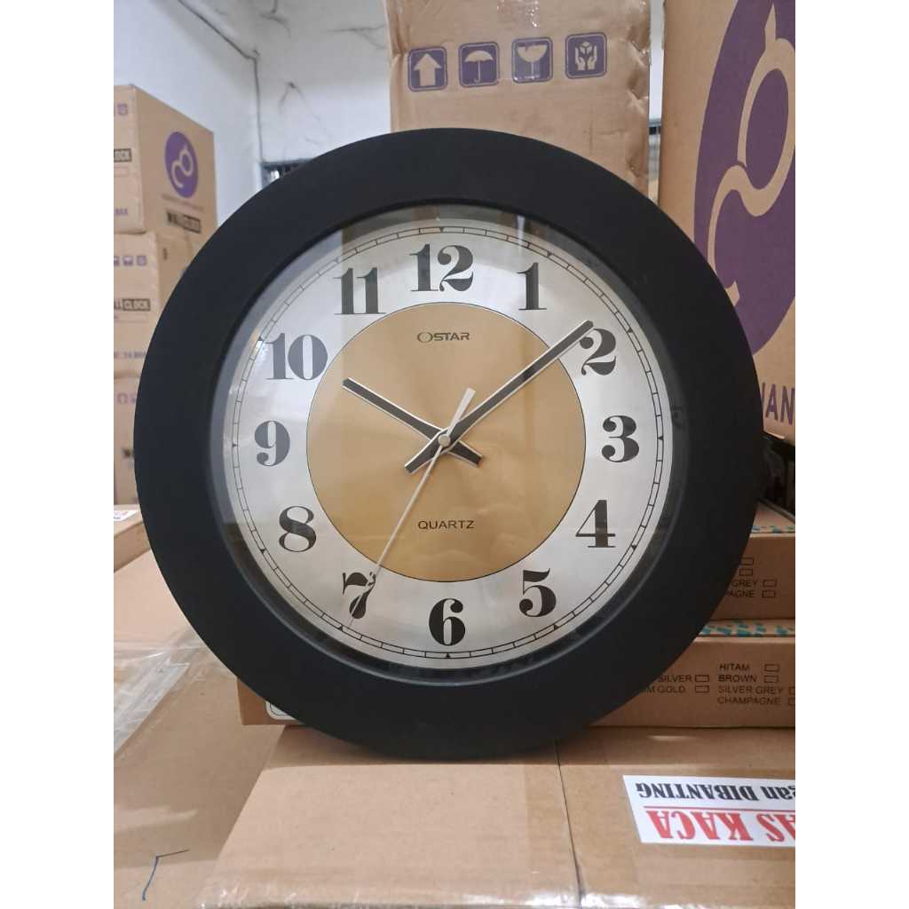 JAM DINDING OSTAR MESIN SILENT ( TIDAK BUNYI )