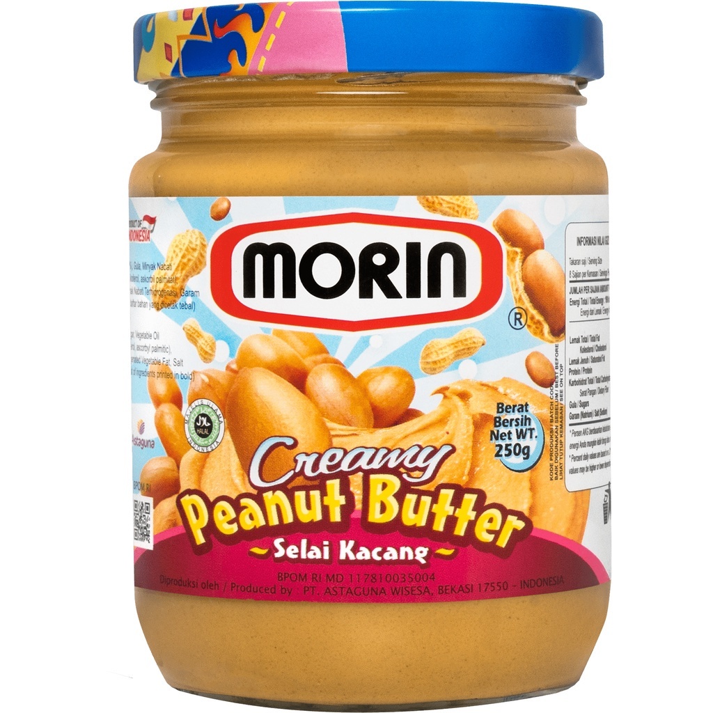 

Morin Peanut butter creamy 250gr in Jar Selai Kacang Halus Spread filling Jam