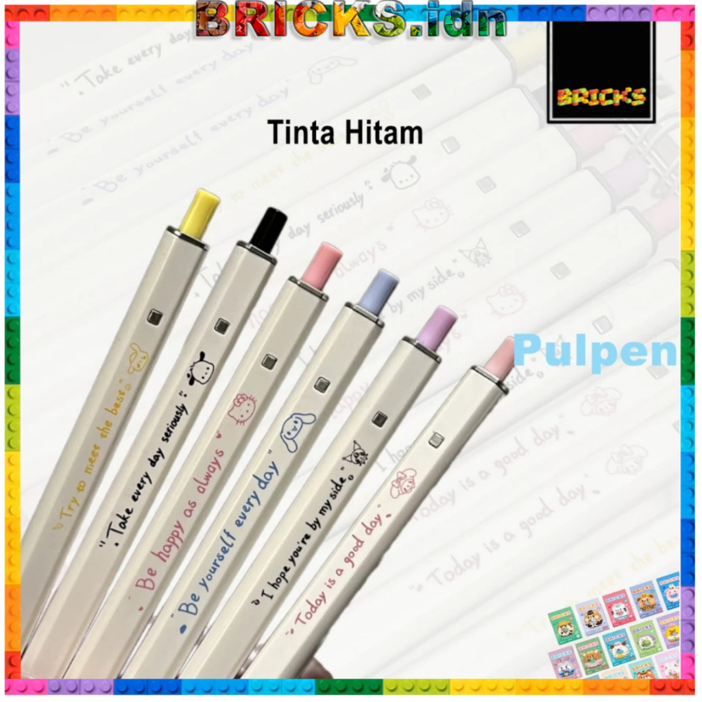 

Pulpen Gel Pena Kucing Carton Lucu Tinta Hitam 0.5mm Aesthetic Karakter Cute