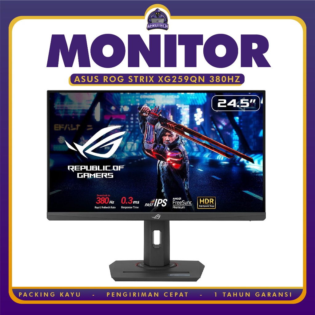 MONITOR ASUS ROG Strix XG259QNS GAMING MONITOR 25" FHD 380HZ IPS