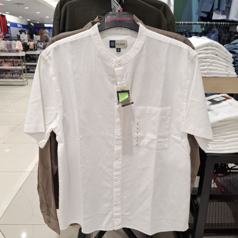 NEVADA Kemeja Koko Laki Laki Pria Dewasa Motif Polos Lengan Pendek Original