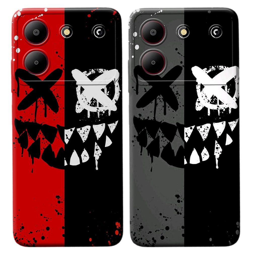 #ZC02 Softcase procamera untuk ZTE BLADE A54 Terbaru - ZTE BLADE A54 - bahan karet lentur-Motif Emot