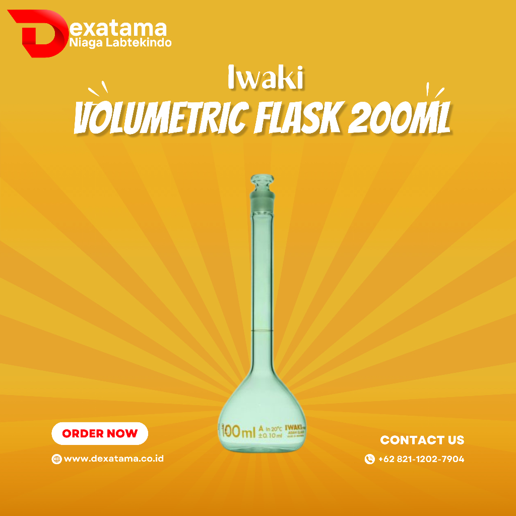 Iwaki Volumetric Flask / Labu Ukur 200ml