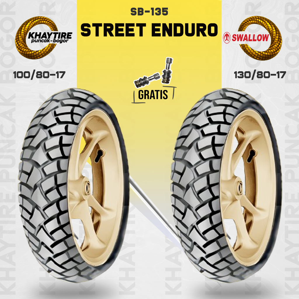 Paket Ban Tubles Motor Sport SWALLOW STREET ENDURO 100/80 - 130/80 Ring 17