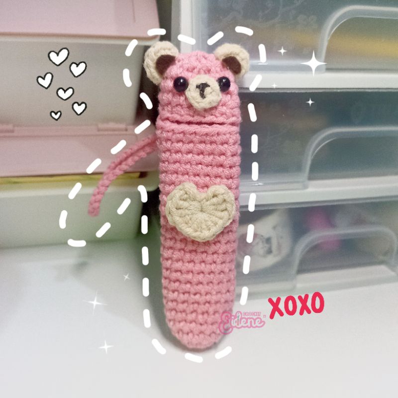 Lip holder beruang rajut | lip pouch bear crochet | Pod holder | Freshcare holder