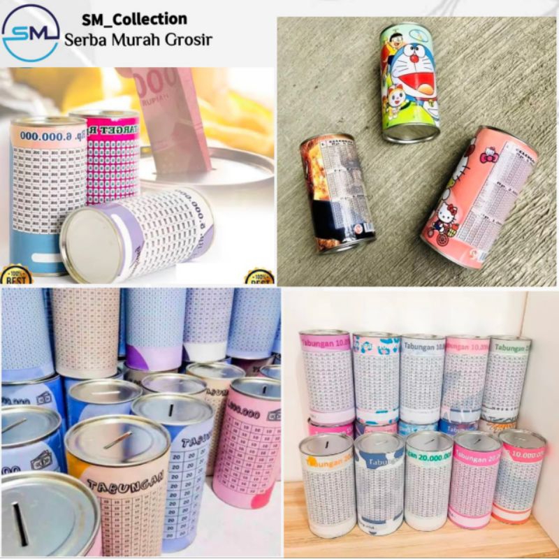 celengan kaleng karakter/celengan target/celengan kaleng