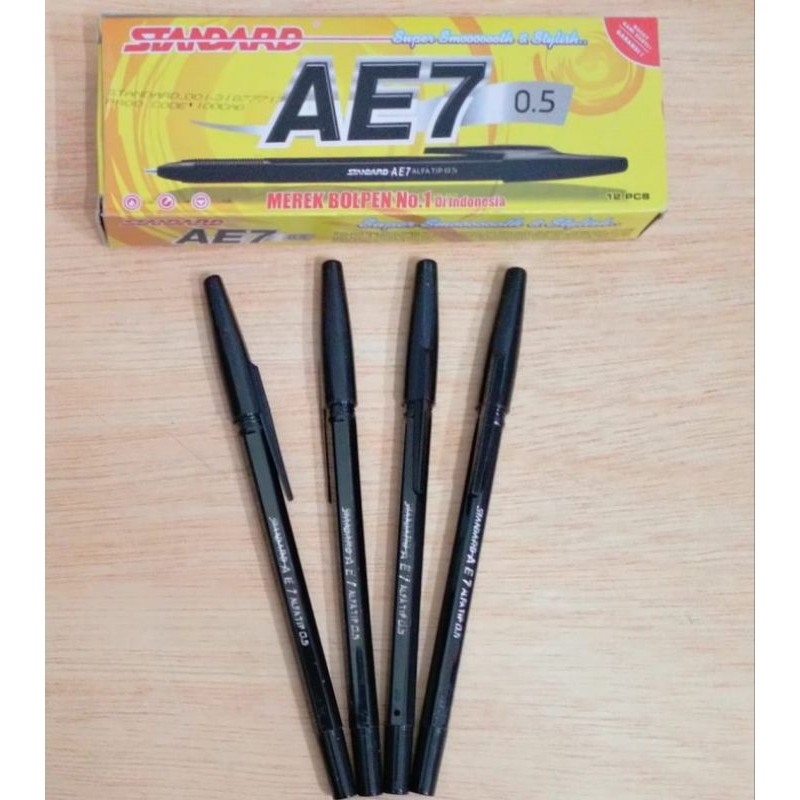 

PULPEN STANDARD AE-7 PEN STANDAR UJUNG LANCIP 0.5 MM HITAM