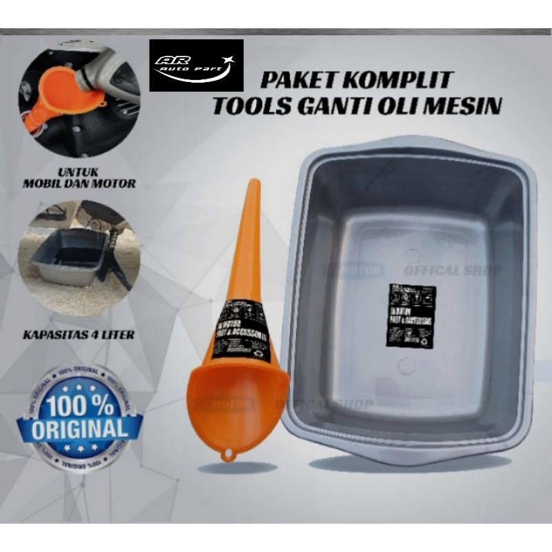 Corong oli dan wadah oli / paket ganti oli mesin motor dan mobil / alat tapi oli alat ganti oli