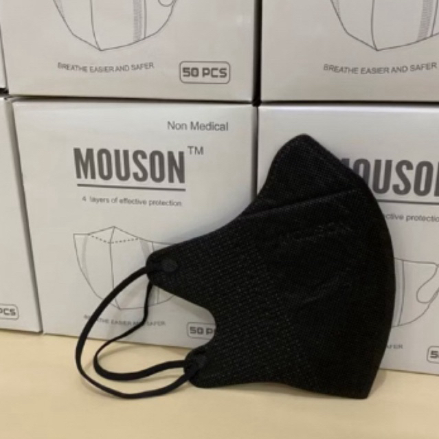 Masker Duckbill Mouson Hitam isi 10pcs