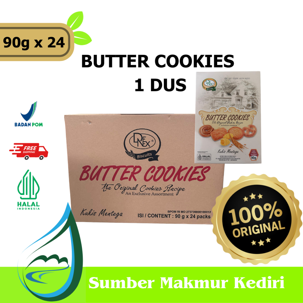 

1 DUS Denex Butter Cookies Kukis Mentega - 90g Kediri