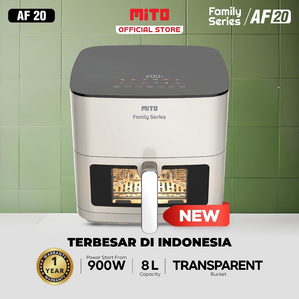 MITO Air Fryer Family Series AF20 8L Digital Low Watt