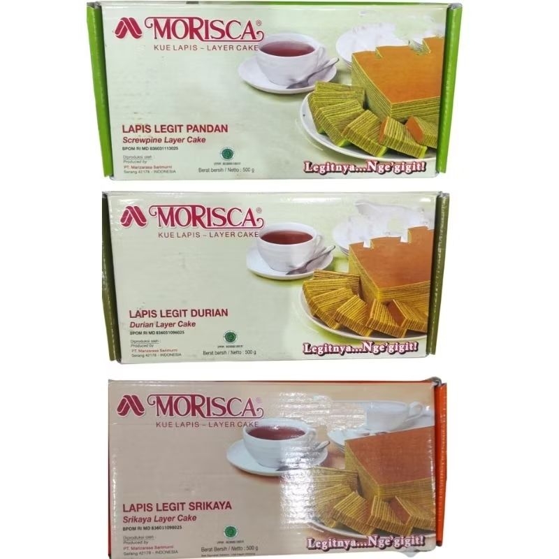 

Morisca kue lapis legit srikaya durian pandan 500gr eh