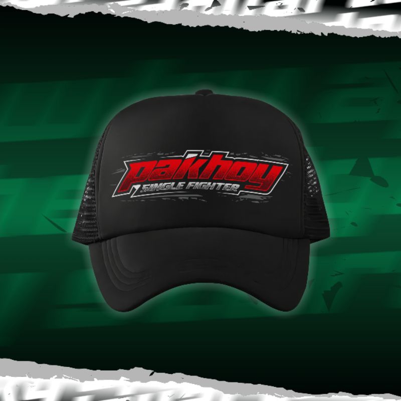 TOPI PAKHOY SINGLE FIGHTER AYAM BANGKOK HITAM TRUCKER JARING