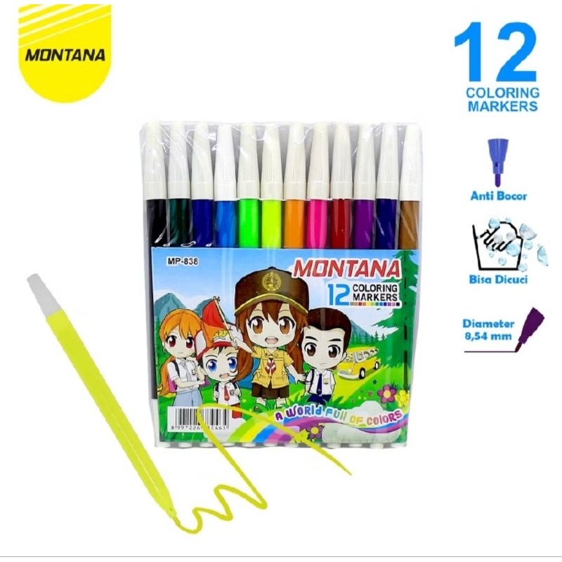 

Spidol Kecil Set 12 Warna Montana MP-838