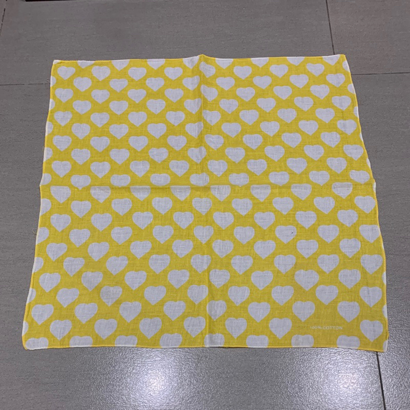 Bandana Slayer Mini Scarf Kain Katun Motif Cinta Kuning Yellow Import