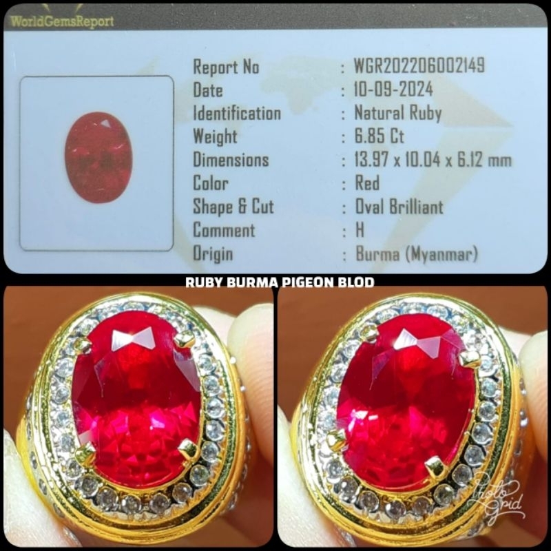 RUBY DELIMA BURMA PIGEON BLOD ( ASLI MYANMAR )