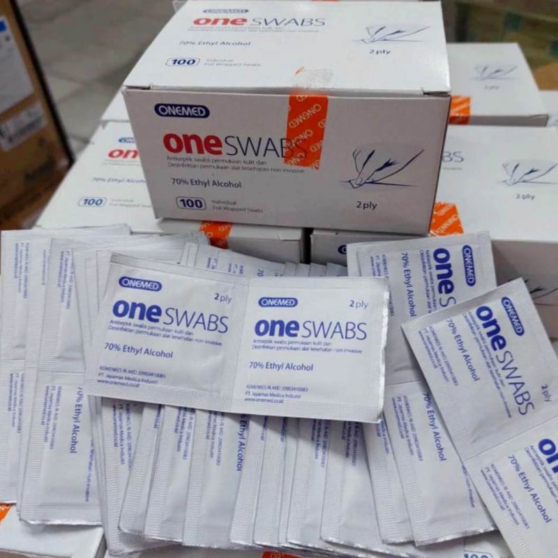 One Swabs 70% Alcohol Tisu Steril Suntik Insulin Alkohol Swab