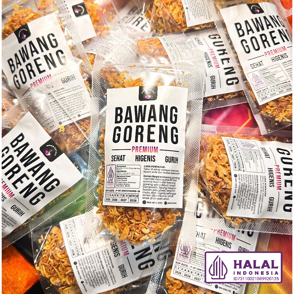 

Bawang Goreng Premium Onion Royale Kemasan Standing Pouch