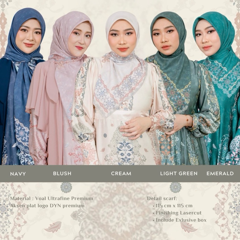 DYN Clothingline x Ella Muhammad Topkapi Scarf | Hijab Segiempat Voal Premium | Fashion Muslim