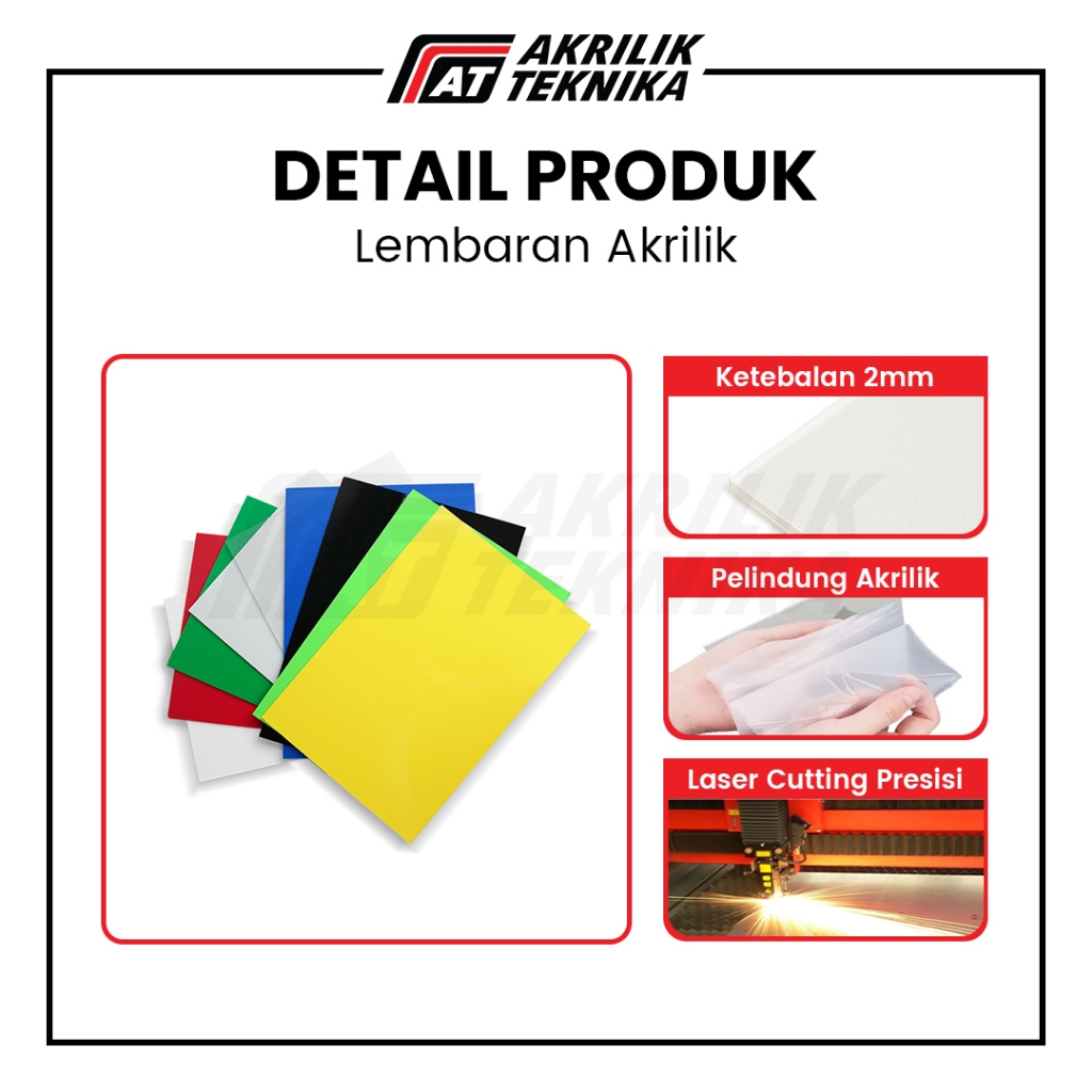 

Lembaran Akrilik A2 2mm / Acrylic Sheet Clear / Akrilik Warna