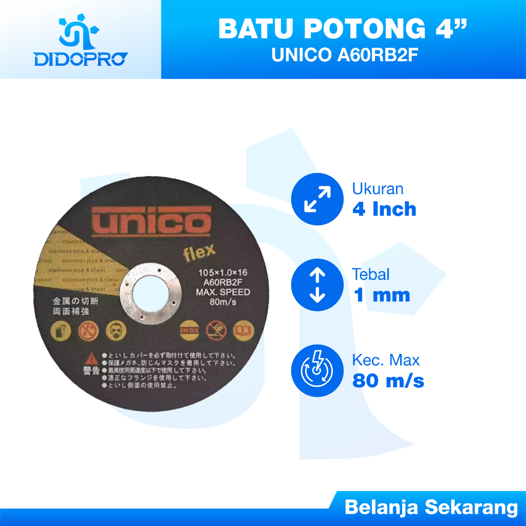 Batu Gerinda Potong Besi Tipis 4" Mata Gerinda Cutting Wheel