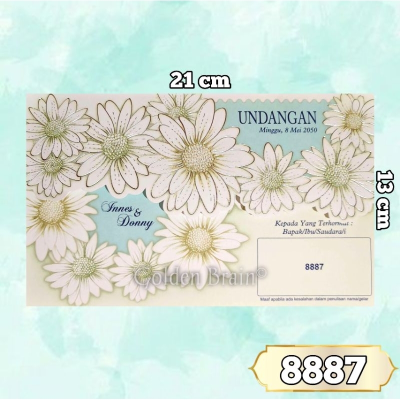 BLANKO UNDANGAN ERBA - PERNIKAHAN KHITANAN ULANG TAHUN DLL - 8887 - GOLDEN BRAIN - NUANSA TOSCA - MU