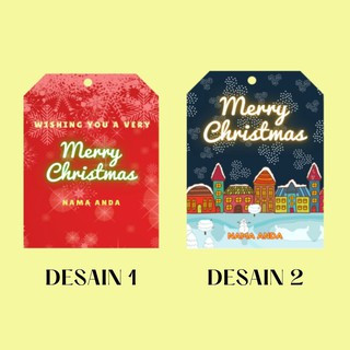 

El Jhire_MIN ORDER 25 PCS HANG TAG NATAL CHRISTMAS CUSTOM NAMA PARCEL PARSEL NATAL KADO NATAL