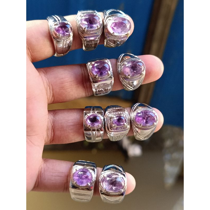 cincin batu kecubung asli