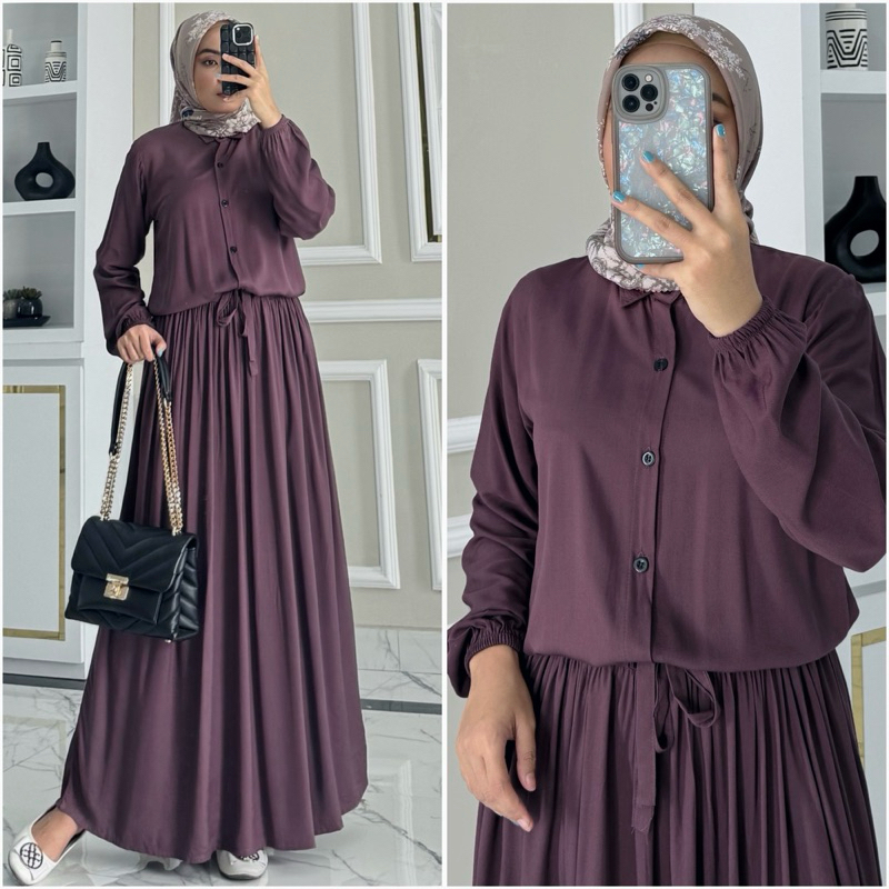 AURELIA dress by ZALFA OUTFIT / gamis polos / dress polos / gamis rayon