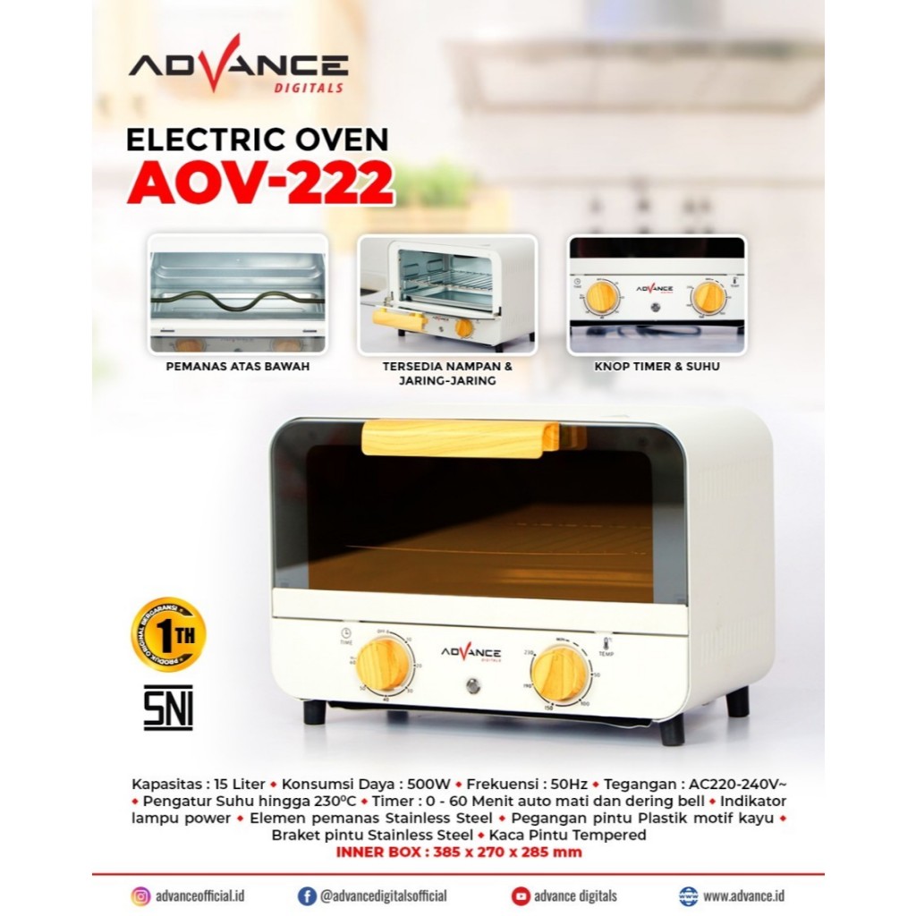 Advance Oven Listrik AOV-222 Electric Oven 500 Watt