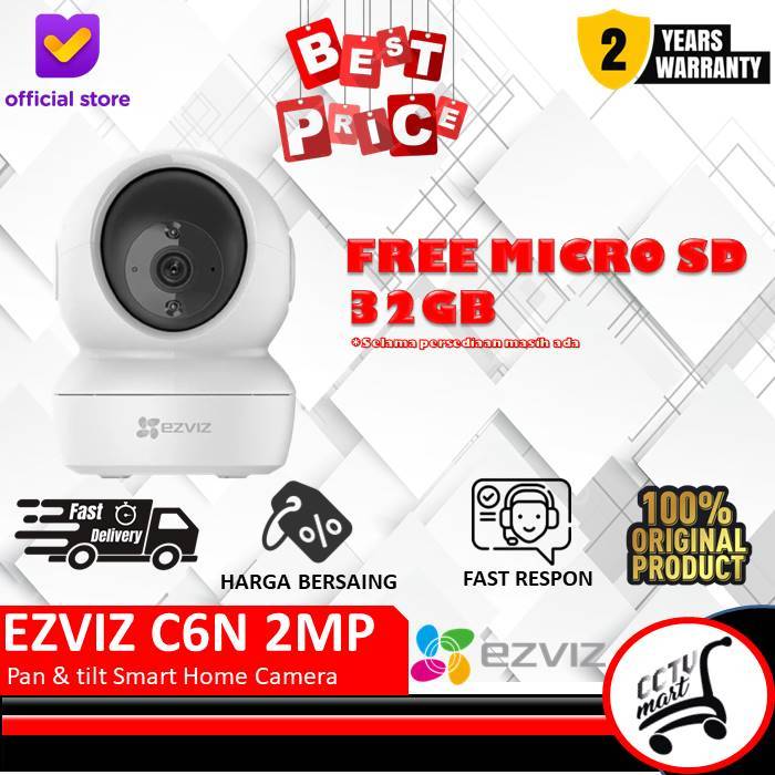Homeyvibes Ezviz C6N 2Mp Ip Cam 360 Camera Cctv Wifi 10P