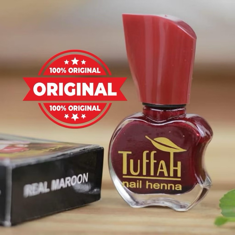 (ORIGINAL) Tuffah Nail Henna - tuffah kemasan baru BPOM original - henna kuku tuffah - tuffah maroon