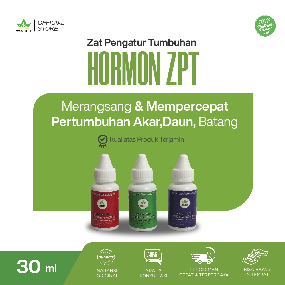 Paket ZPT Hormon Tanaman Lengkap - 30 ml (Auksin 30 ml, Sitokinin 30 ml dan Giberelin 30 ml)