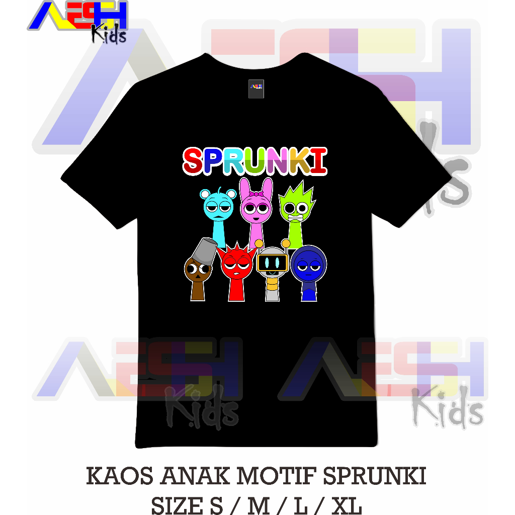 kaos anak sprunki / kaos anak viral / kaos anak distro