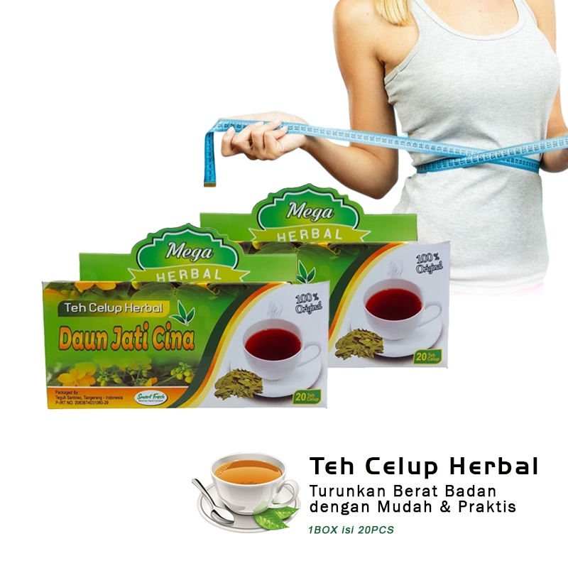 

[1 DUS ISI 20 PCS] Teh Celup Jati Cina Herbal Teh Pelangsing Badan Alami Obat Diet Peluntur Lemak