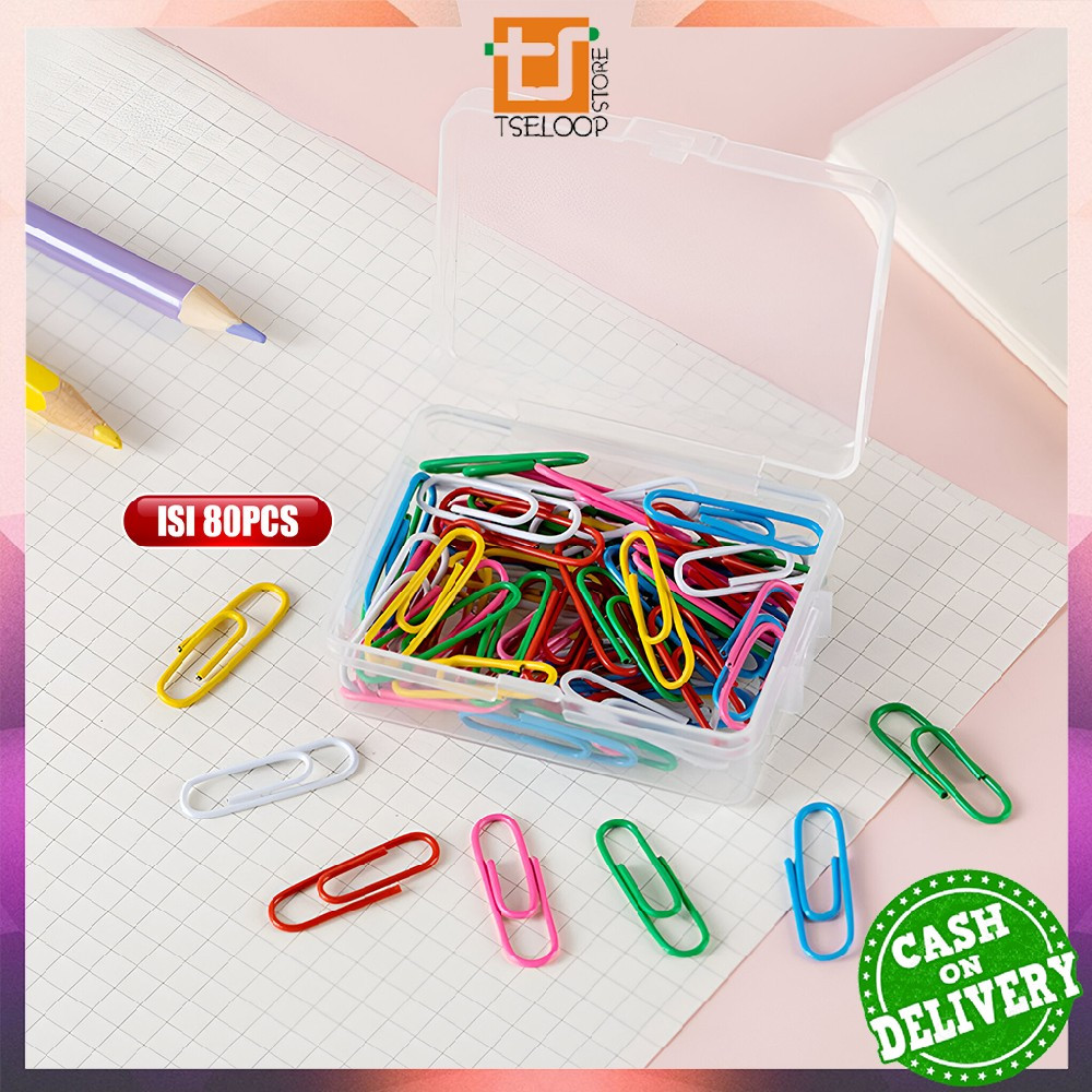 

OFM-A109 Paper Clip Warna Metalic Isi 80pcs Klip Kertas Warna Macaron / Klip Penjepit Kertas Aesthetic / Clip Pack Jepitan Kertas Serbaguna