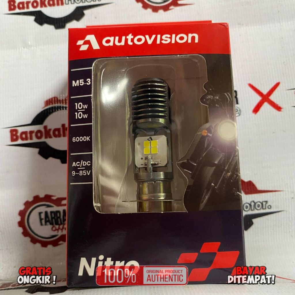 BOHLAM LAMPU UTAMA MOTOR LED HEADLIGHT NITRO M5-3 (KAKI 3) 6000K 12V 10W