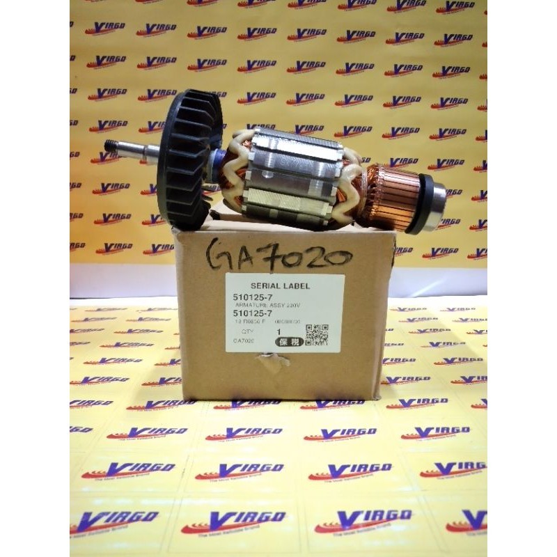 ORI MAKITA GA7020 ARMATURE ANGKER ORIGINAL ASLI MESIN GERINDA 7 INCH 7" GA 7020