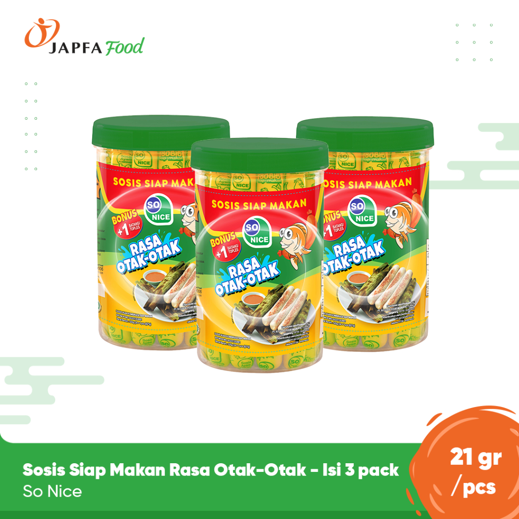 

So Nice Sosis Siap Makan Rasa Otak-Otak 24 + 1 Pcs - Isi 3 pack