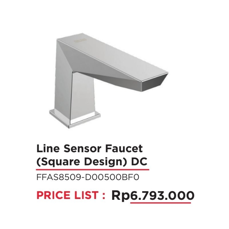 Line Sensor Faucet(Square Design) DC keran kran sensor otomatis american standard keran wastafel