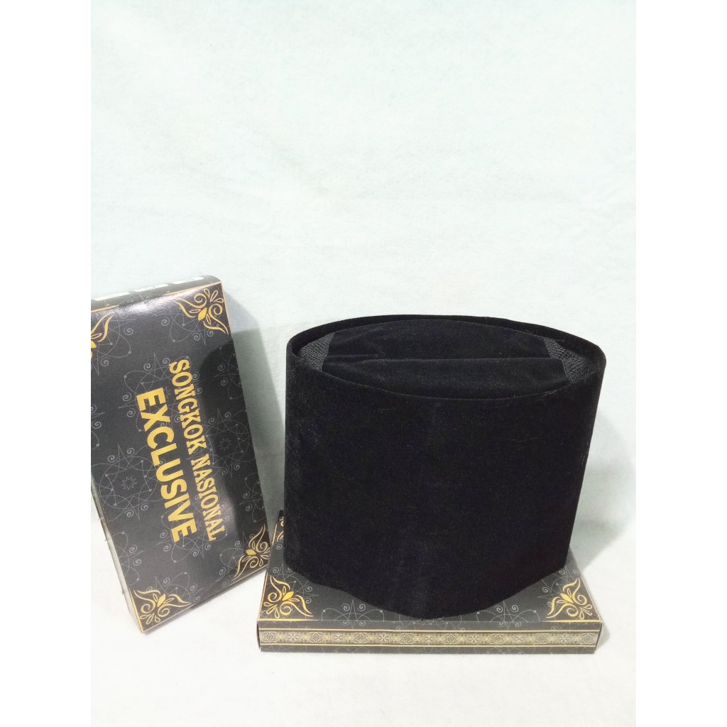 SONGKOK/KOPIAH/PECI POLOS HITAM TINGGI 20CM