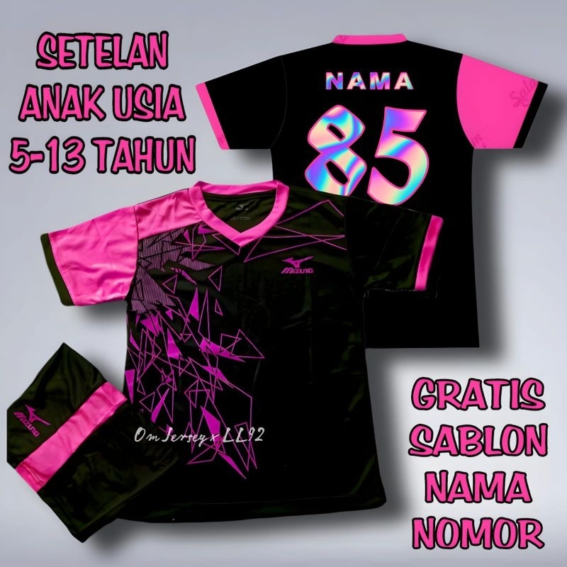 Setelan Anak Usia 5-13 Tahun Gratis Sablon Nama Nomor Baju Olahraga Sepakbola Futsal Volley Badminto