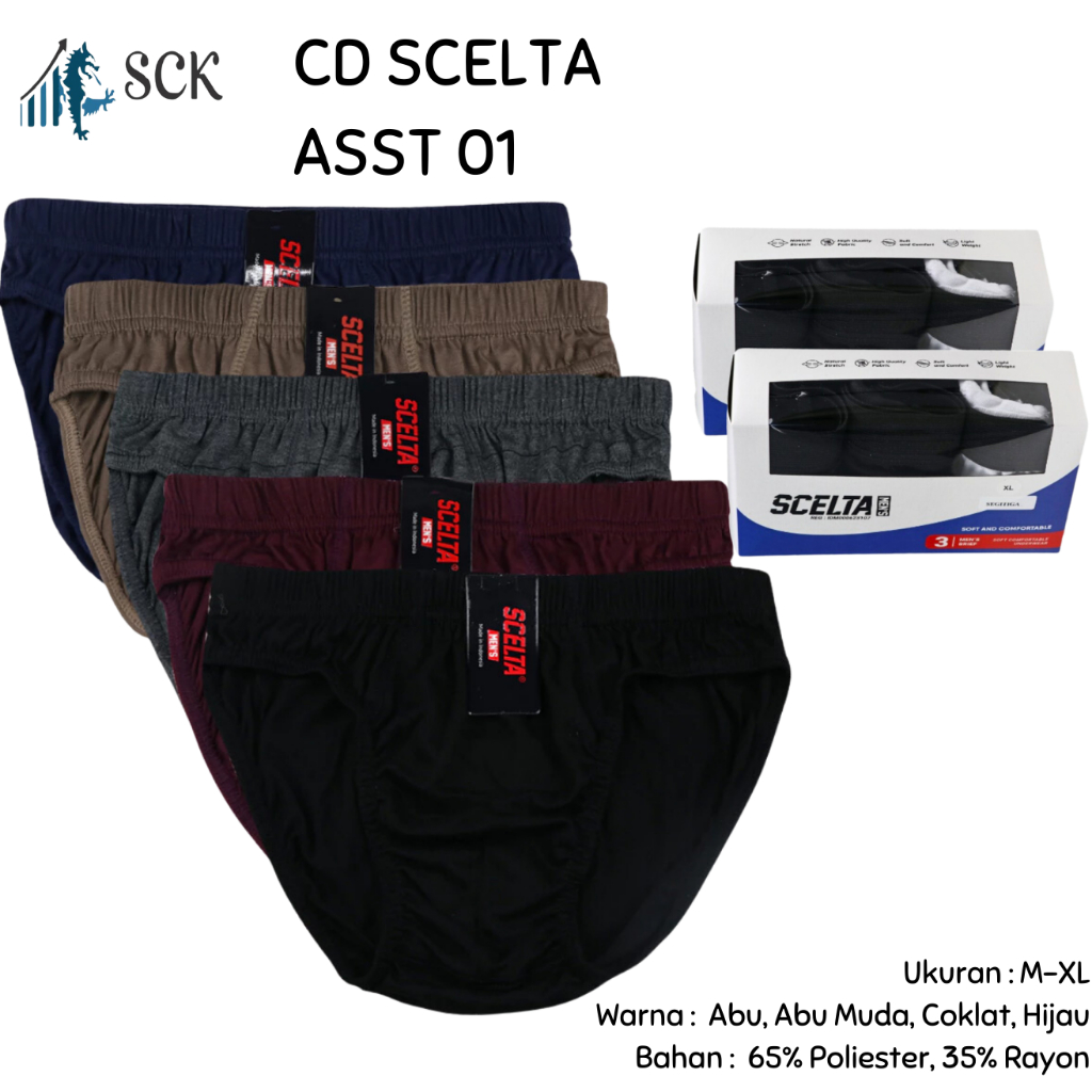 [ISI 3] CD Pria Scelta ASST 01 3S / Celana Dalam Cowok CD Laki Scelta - sckmenwear GROSIR