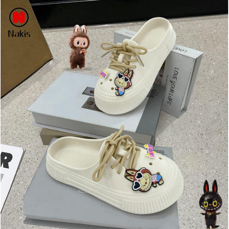 Sandal Slop wanita Bahan Karet Jelly Sandal Fuji Karakter Lucu Sandal Anak Viral